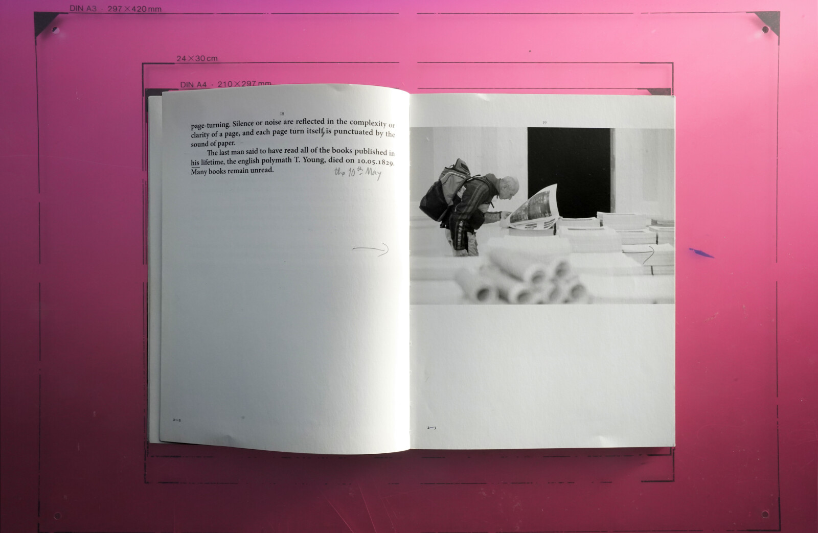 <p>Pages 18–19 in hand-annotated copy of <em>Of (2012) dePaor T, Maybury, P. Dublin: Gall Editions/Irish Architecture Foundation</em></p>